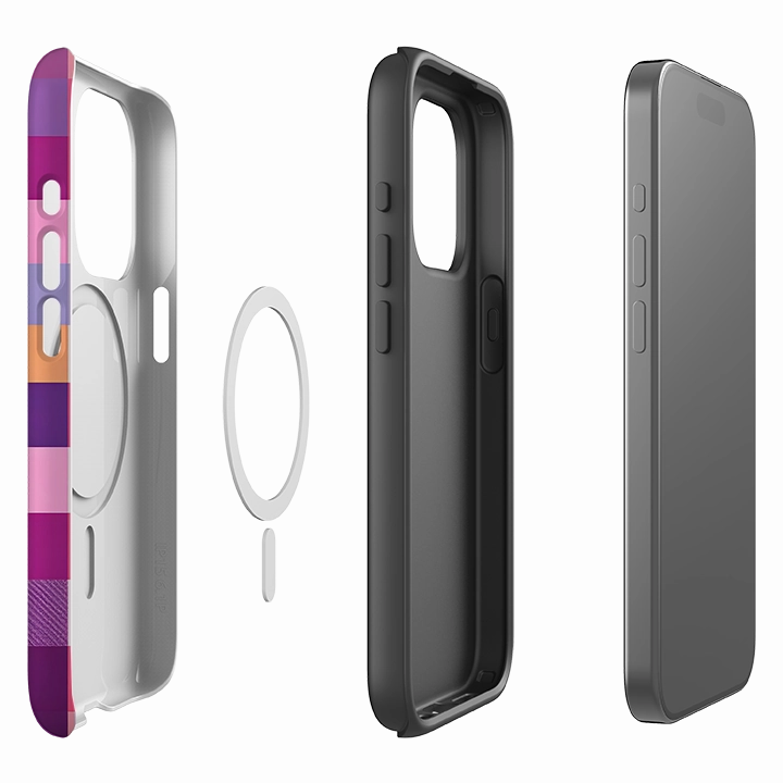 iPhone MagSafe Tough Case - Las Vegas Gingham Modern Pattern Layer Urban Design