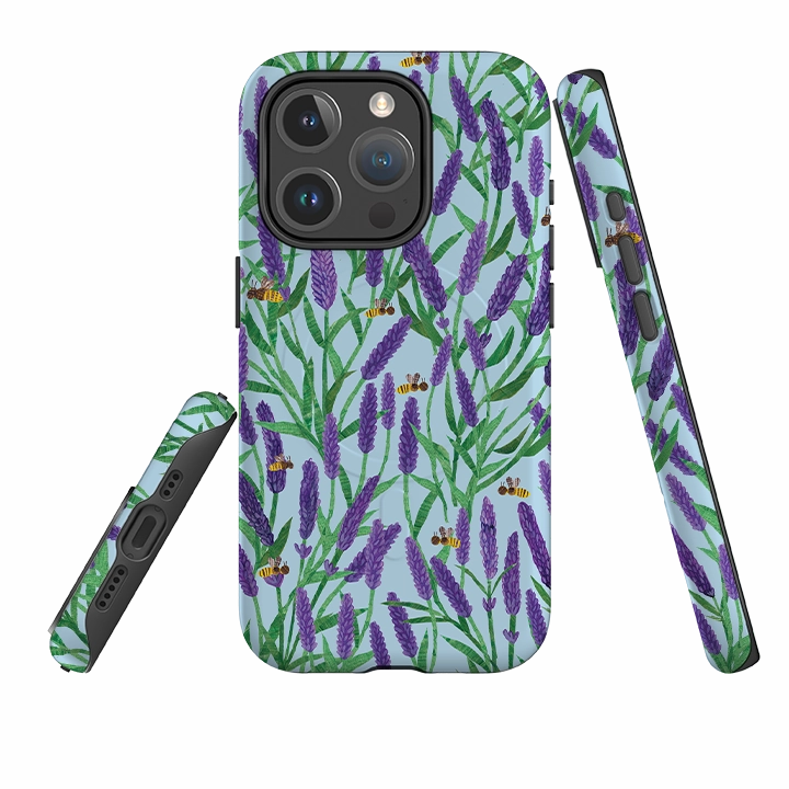 Durable Texture iPhone MagSafe Tough Case - Lavender By Tracey English