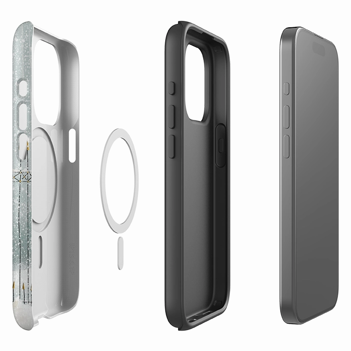 Raised Bezels iPhone MagSafe Tough Case -  London in snow By Maja Lindberg