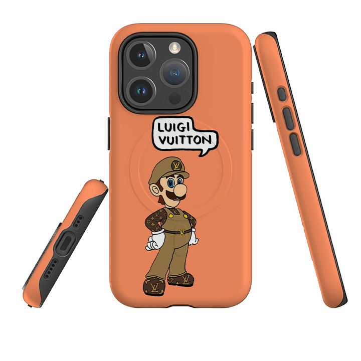 anti fingerprint iPhone MagSafe Tough Case - Luigi Vuitton Papaya By Angelica Hicks