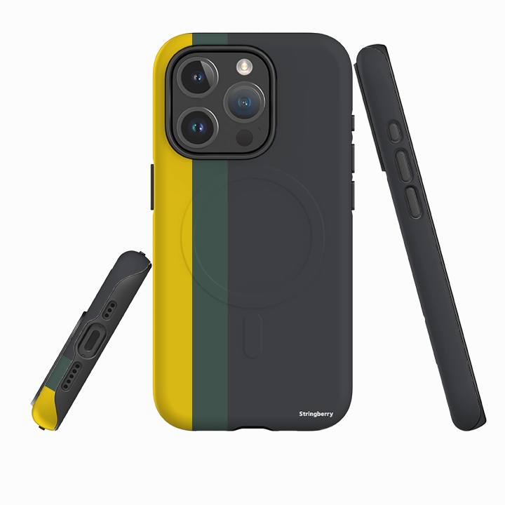 Luxury Surface Layer Precision Cutouts iPhone MagSafe Tough Case - Marseille Chroma Stripe