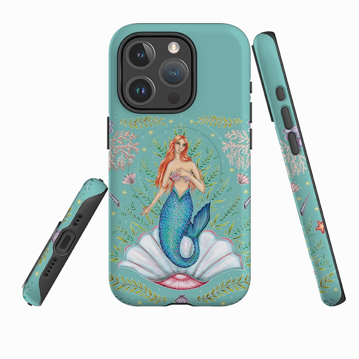 iPhone MagSafe Tough Case -  Mermaid By Catherine Rowe Clean Texture Protective Design Layer
