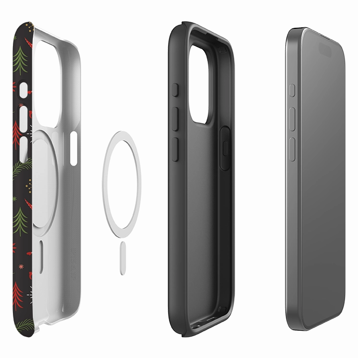 Durable Edge Finish iPhone MagSafe Tough Case - Merry Xmas Pattern
