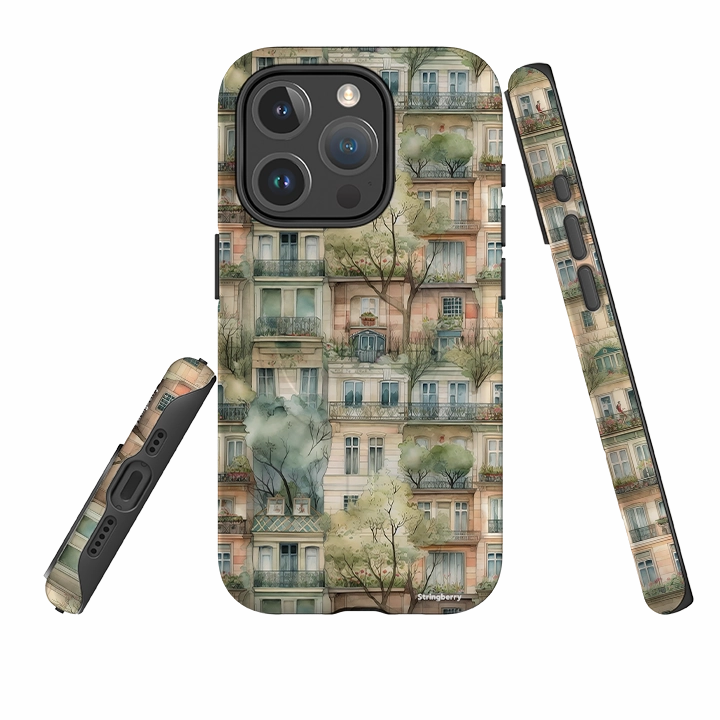 iPhone MagSafe Tough Case -  Montmartre Houses Gloss Touch Ergonomic Shape