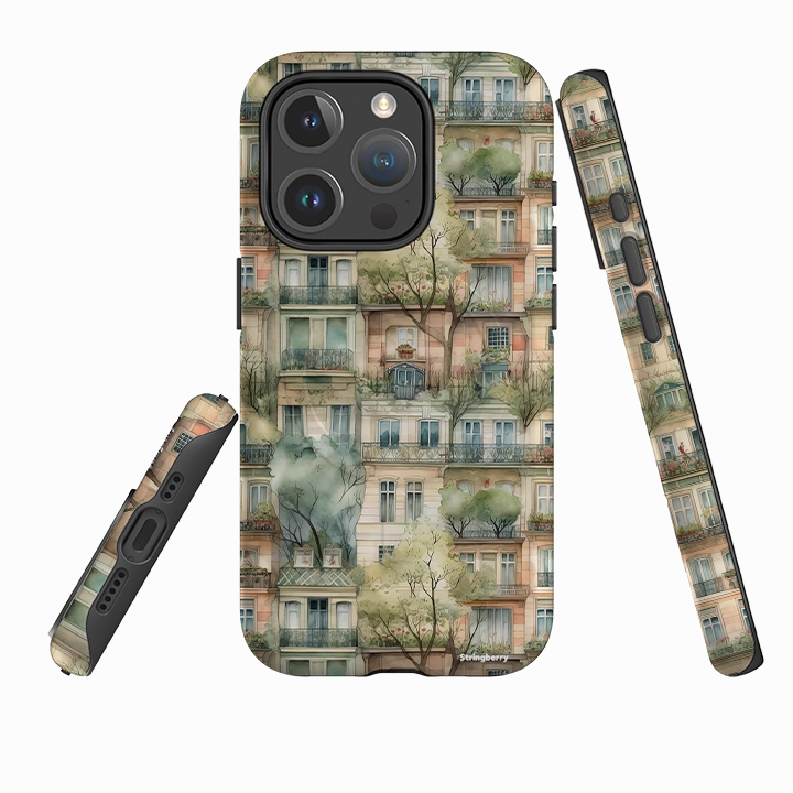 Lightweight Shell Ultra Thin iPhone MagSafe Tough Case -  Montmartre Houses