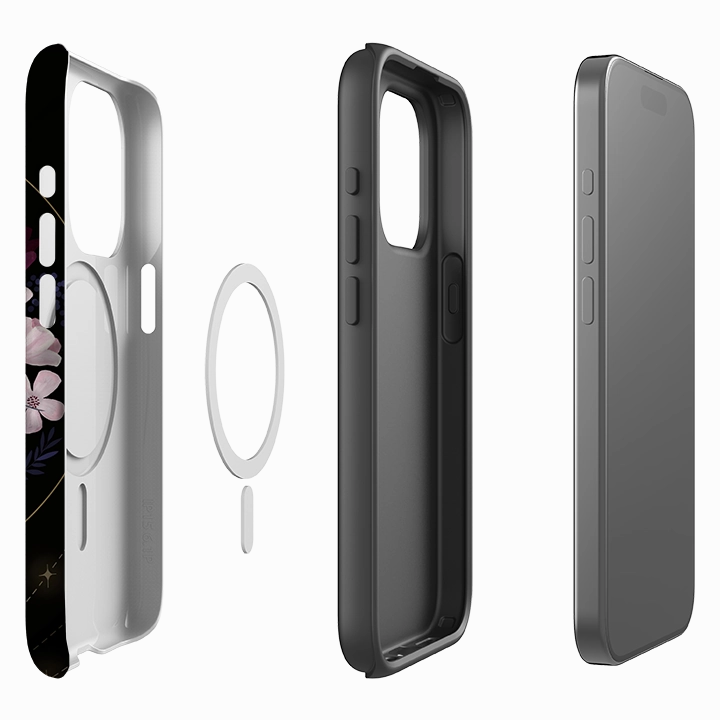 Flexible Build Form iPhone MagSafe Tough Case - Moon Moths By Bex Parkin