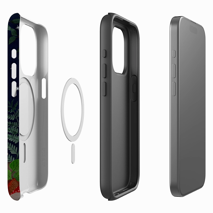 iPhone MagSafe Tough Case - Mushroom Owl By Bex Parkin Hand Feel Stylish Detail Layer