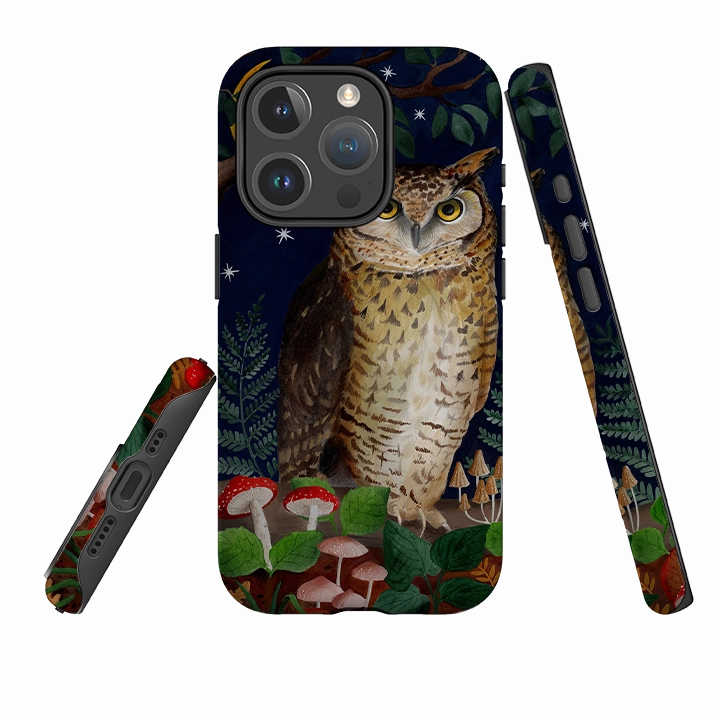 iPhone MagSafe Tough Case - Mushroom Owl By Bex Parkin Flexible frame