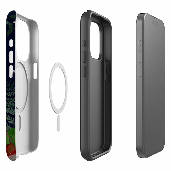 Soft Texture Protective Layer iPhone MagSafe Tough Case - Mushroom Owl By Bex Parkin