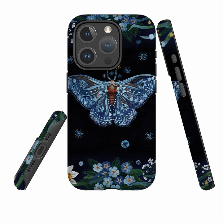 Rugged Edge iPhone MagSafe Tough Case -  Night Moth By Maria Matos