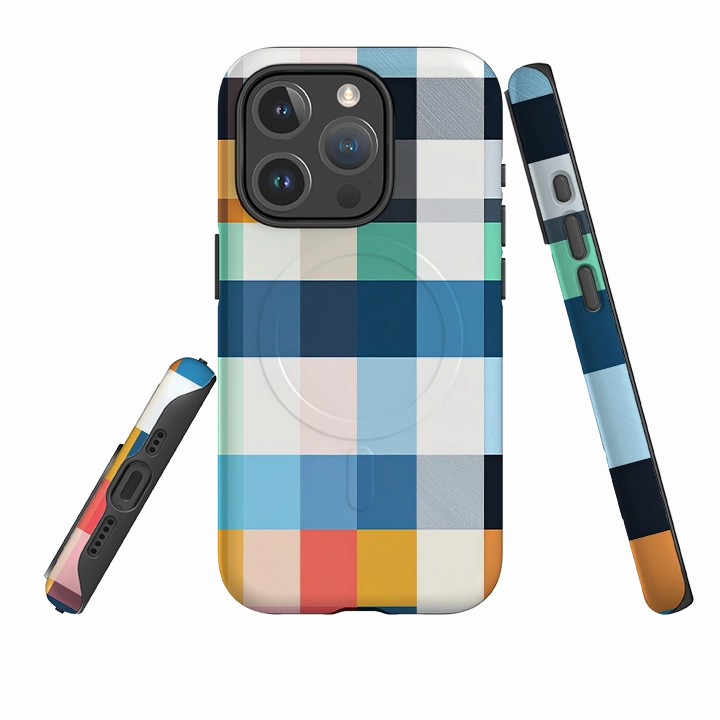 Clear Back Comfort Edge Texture iPhone MagSafe Tough Case - Paris Gingham