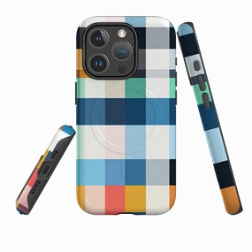 Clear Back Comfort Edge Texture iPhone MagSafe Tough Case - Paris Gingham