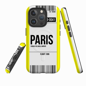 iPhone MagSafe Tough Case -  Paris Yellow Stylish Edge Simple Texture