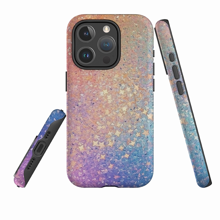Clear Frame iPhone MagSafe Tough Case - Pastel Glitter (case does not glitter)