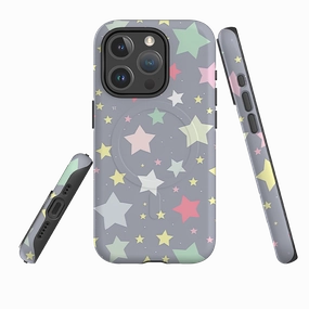 iPhone MagSafe Tough Case - Pastel Stars Strong Outline Light Design