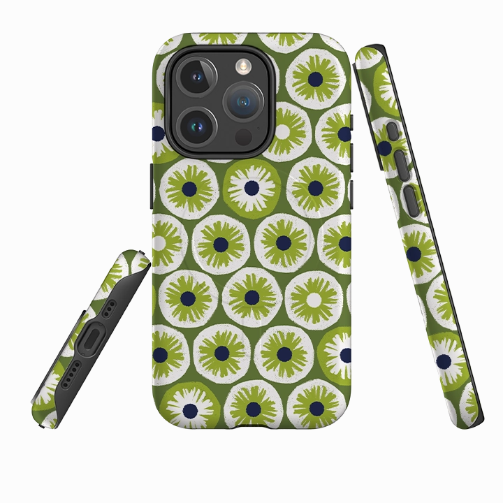 Custom Fit Comfort Finish Layer iPhone MagSafe Tough Case -  Penny Flowers Green By Ali Brookes