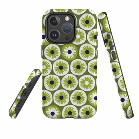 Compact Texture Layer Strong Outline iPhone MagSafe Tough Case -  Penny Flowers Green By Ali Brookes