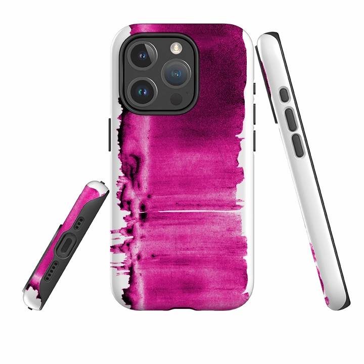 Durable Shape Smooth Touch iPhone MagSafe Tough Case -  Pink Ink By Kitty Joseph