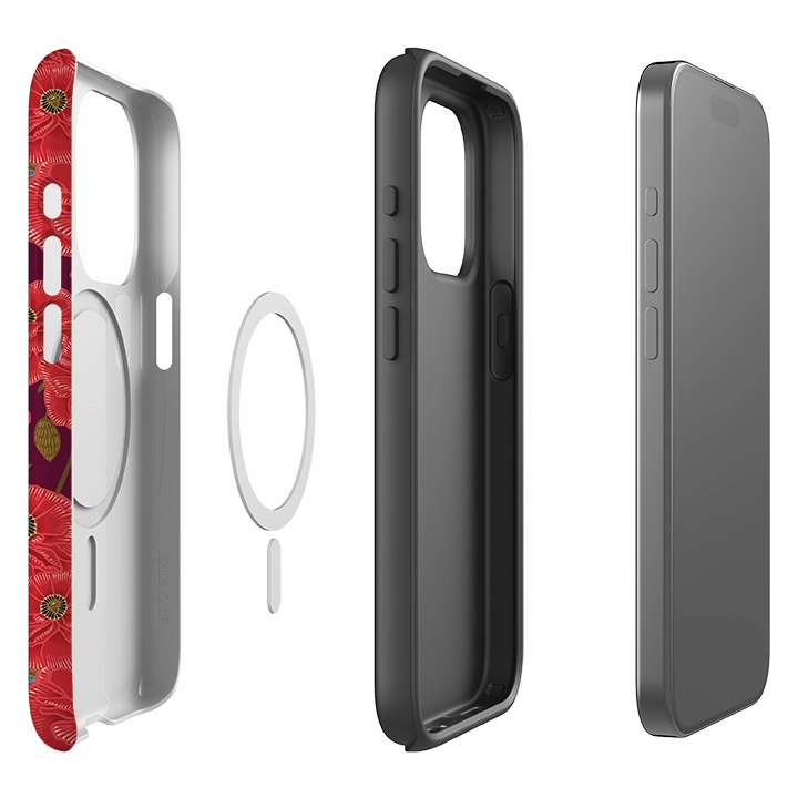 Glossy surface iPhone MagSafe Tough Case - Poppy Red By Kate Heiss