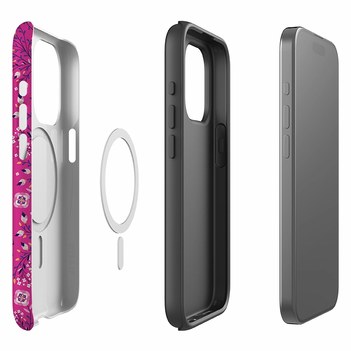 Stylish Pattern Scratch Guard iPhone MagSafe Tough Case -  Pride and Prejudice Pink By Jenny Zemanek