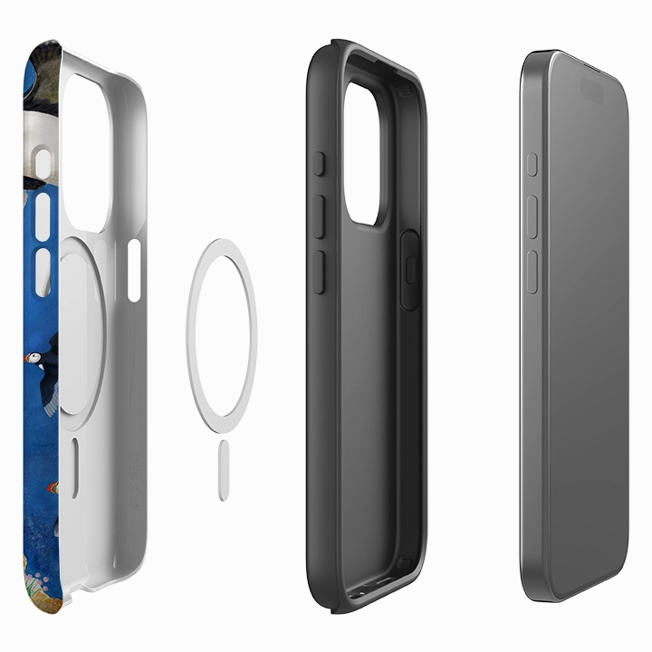 iPhone MagSafe Tough Case - Puffins By Bex Parkin Modern feature