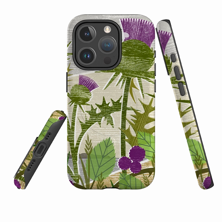 iPhone MagSafe Tough Case -  Purple Thistle By Liane Payne Comfort Build Premium Look