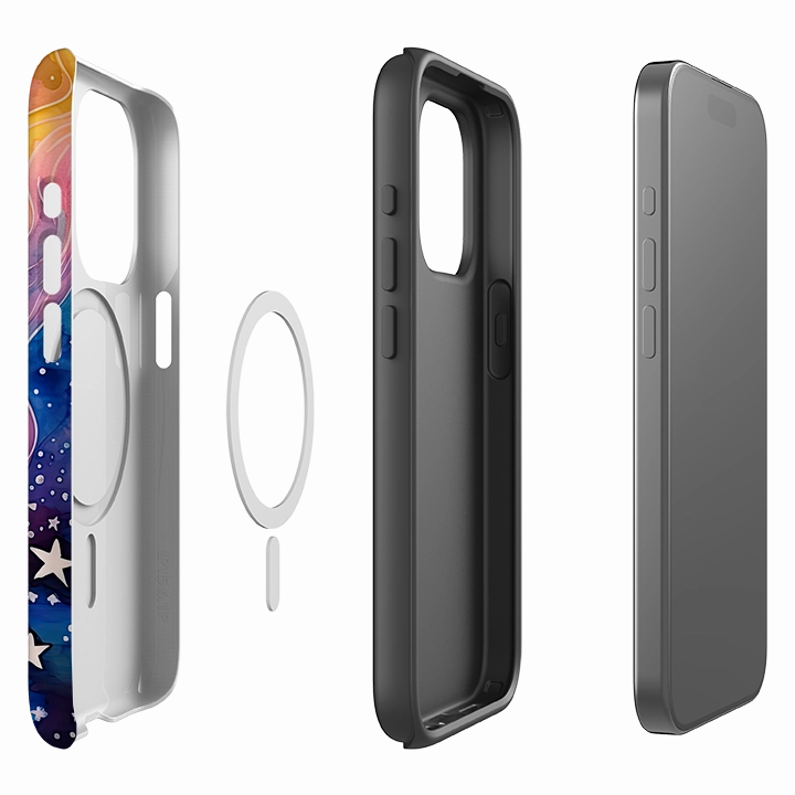 Matte Shield Durable Form iPhone MagSafe Tough Case - Rainbow Stars V