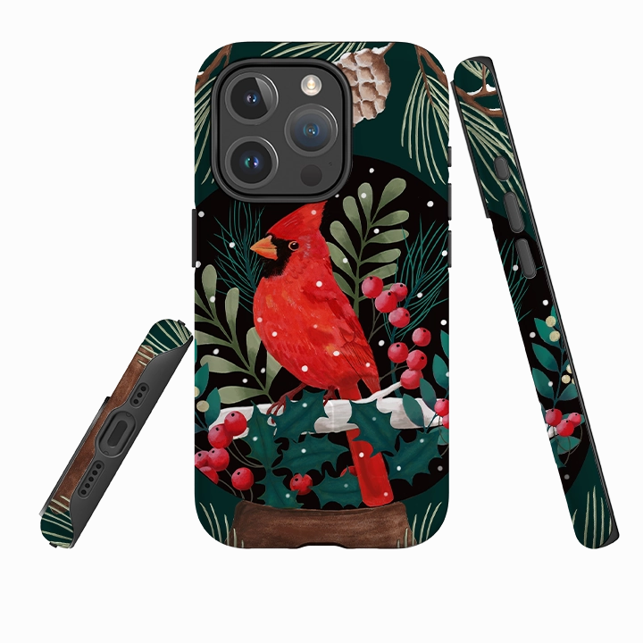 Grip Control iPhone MagSafe Tough Case - Red Cardinal By Bex Parkin