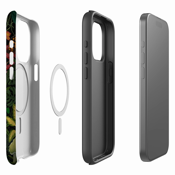 iPhone MagSafe Tough Case -  Roaring Leopard By Bex Parkin Polished Texture Finish