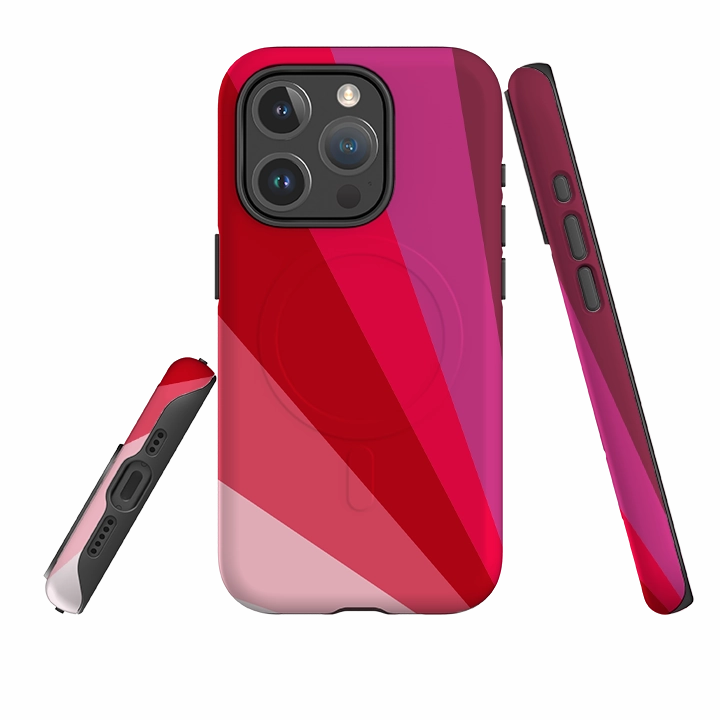 iPhone MagSafe Tough Case - Ruby Fan By Kitty Joseph Minimal Edge Design Durable Surface