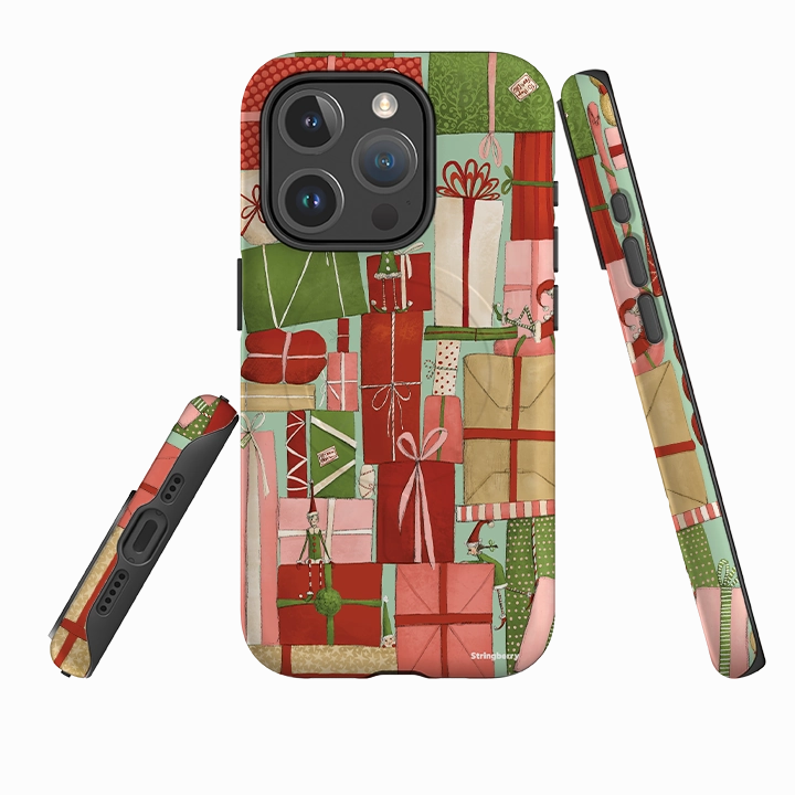 Polished Texture iPhone MagSafe Tough Case - Santas Helpers II By Maja Lindberg