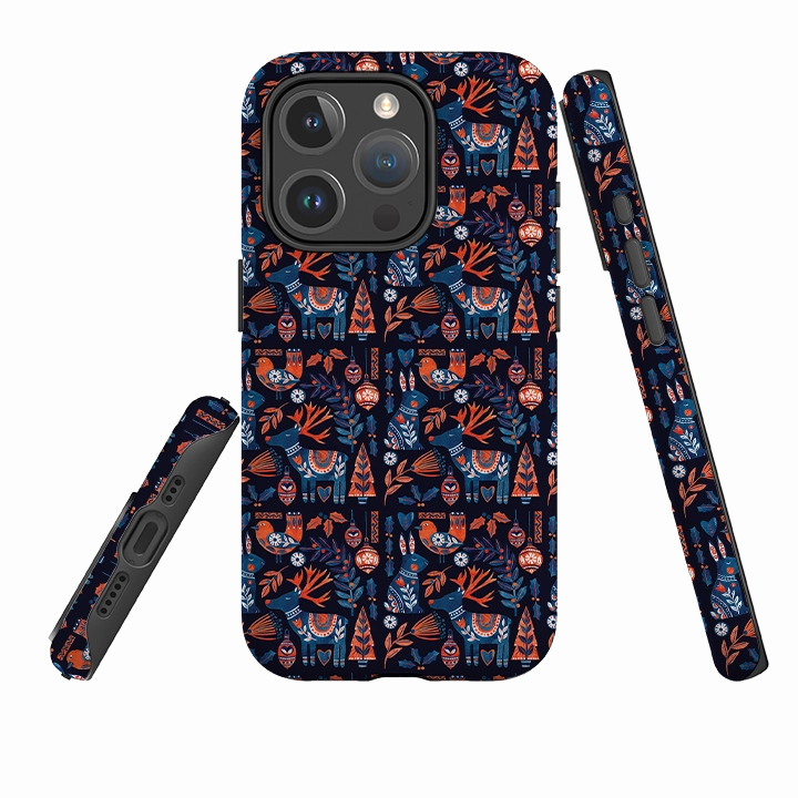 iPhone MagSafe Tough Case - Scandi Animals Dark By Tracey English Soft Layer