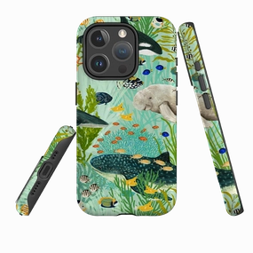 iPhone MagSafe Tough Case - Sea Life By Katherine Quinn Protective Detail Minimal Texture