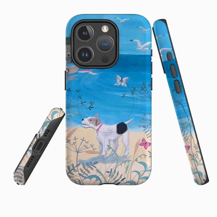 Modern Texture Build Matte Design Texture iPhone MagSafe Tough Case - Seaside Dog By Mary Stubberfield