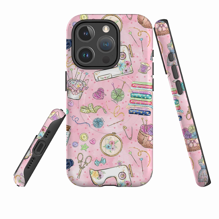iPhone MagSafe Tough Case - Sewing Pattern III Hybrid Material Everyday Look