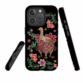 Strong Grip iPhone MagSafe Tough Case - Six Geese A Laying By Maria Matos