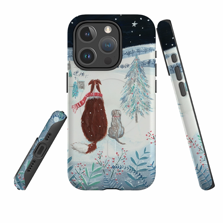 Slim Fitment iPhone MagSafe Tough Case - Snow Dogs By Mary Stubberfield