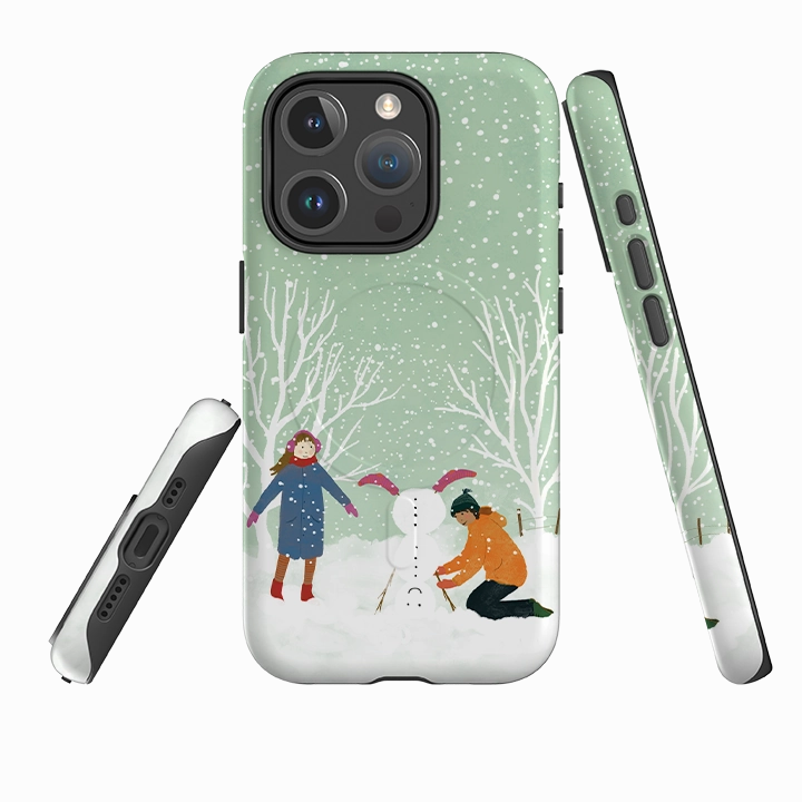 Soft Design Lightweight Feel iPhone MagSafe Tough Case -  Snowball Building By Katherine Quinn