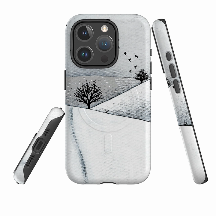 Matte Design Texture Hybrid Look iPhone MagSafe Tough Case -  Snowy Landscape By Natasha Newton