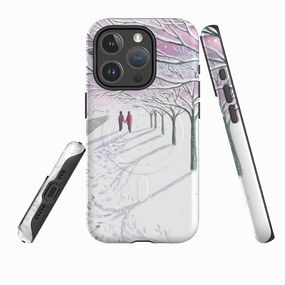 Hard Plastic iPhone MagSafe Tough Case - Snowy Park By Mary Stubberfield