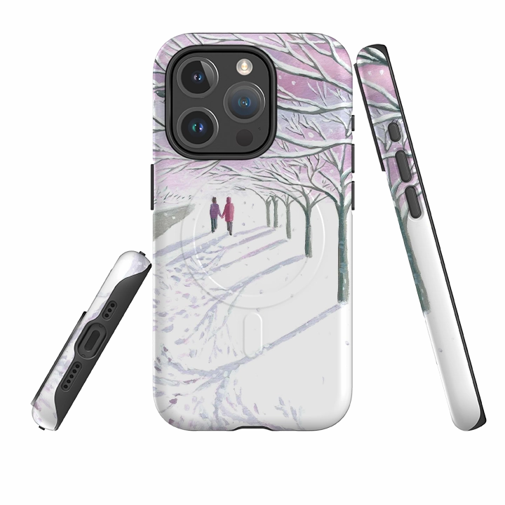 Hard Plastic iPhone MagSafe Tough Case - Snowy Park By Mary Stubberfield