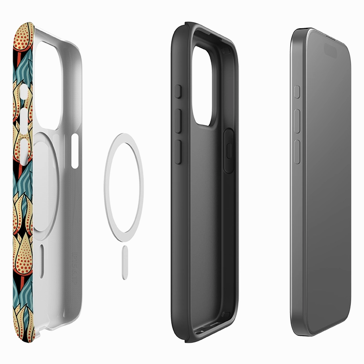 iPhone MagSafe Tough Case - Spotty Tulip By Cressida Bell Comfort touch Grip Finish