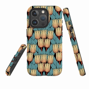 Smooth Grip Layer iPhone MagSafe Tough Case - Spotty Tulip By Cressida Bell