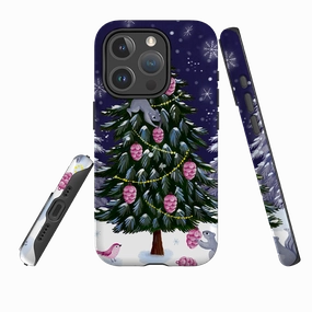 Clear Pattern Minimal Texture Layer iPhone MagSafe Tough Case - Squirrel Tree By Bex Parkin