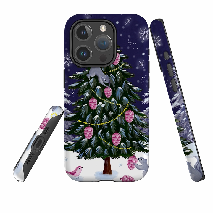 Clear Pattern Minimal Texture Layer iPhone MagSafe Tough Case - Squirrel Tree By Bex Parkin