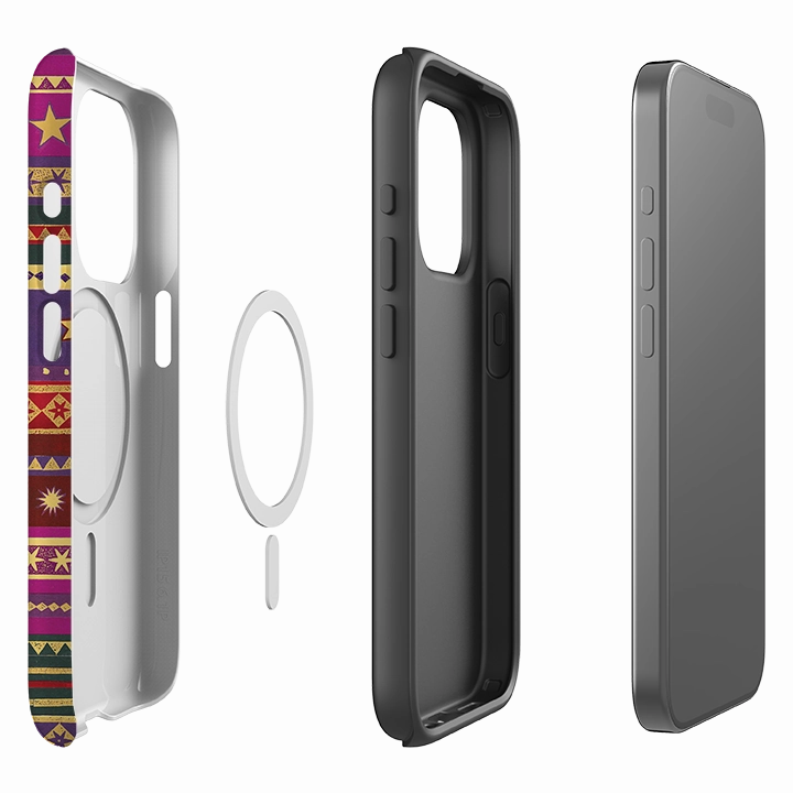 iPhone MagSafe Tough Case -  Starry By Jehane Elegant Texture Layer