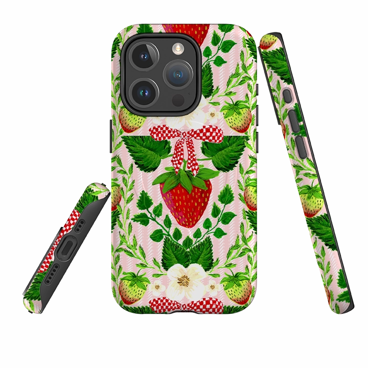 Luxury Look Protective Covering iPhone MagSafe Tough Case - Strawberries I By Abby Jacobs