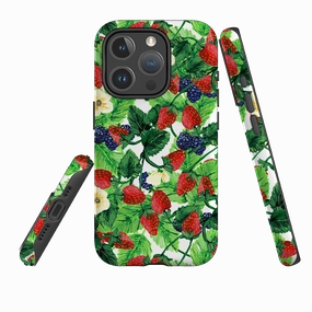 Hybrid Material Matte Shield iPhone MagSafe Tough Case - Strawberries III By Abby Jacobs