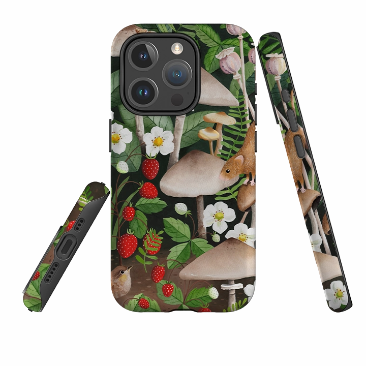 Comfort Fit iPhone MagSafe Tough Case - Strawberry Patch By Bex Parkin