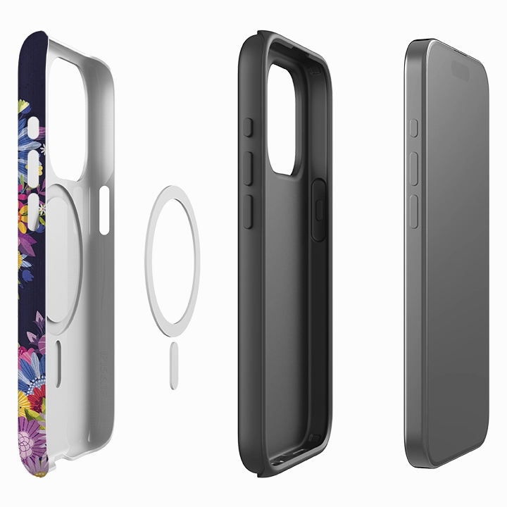 Lightweight texture Vivid colors iPhone MagSafe Tough Case -  Sugar Skull Blue By Ali Brookes